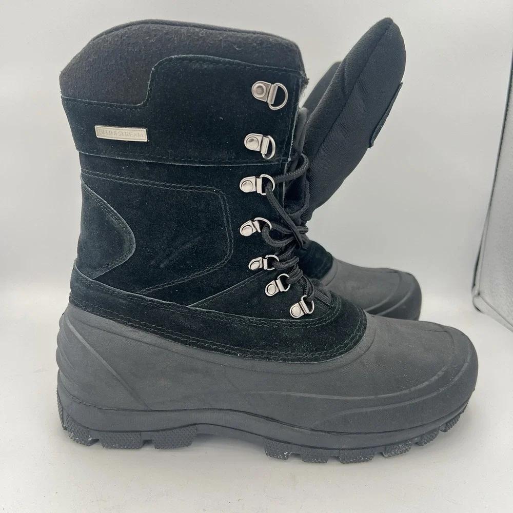 Field And Stream Black Leather Rubber Lined Hunting Boots‎ Size 10 Waterproof